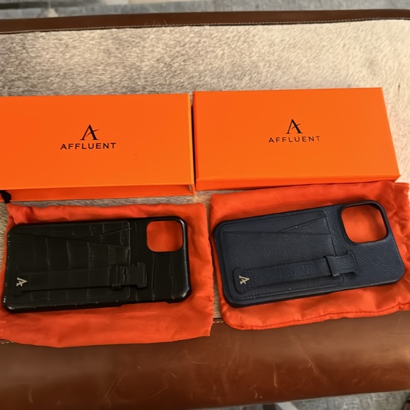 Affluent Leather iPhone 12 Pro Max and 13 Pro Max Card Holder Finger Loop Cases - Picture 4 of 7